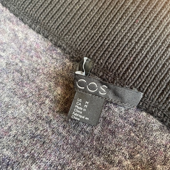 COS Wool Mohair Colorblock Skirt Size Medium Gray Pull On Pencil Stretch # - Picture 9 of 11